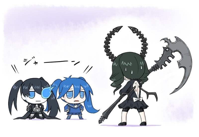 Chibi Characters with Weapons — Blue