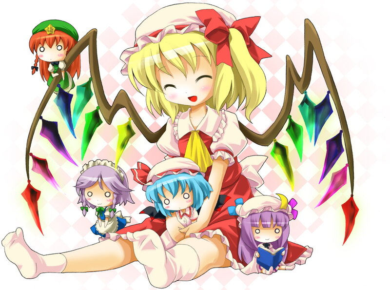 Chibi Characters with Wings — Red