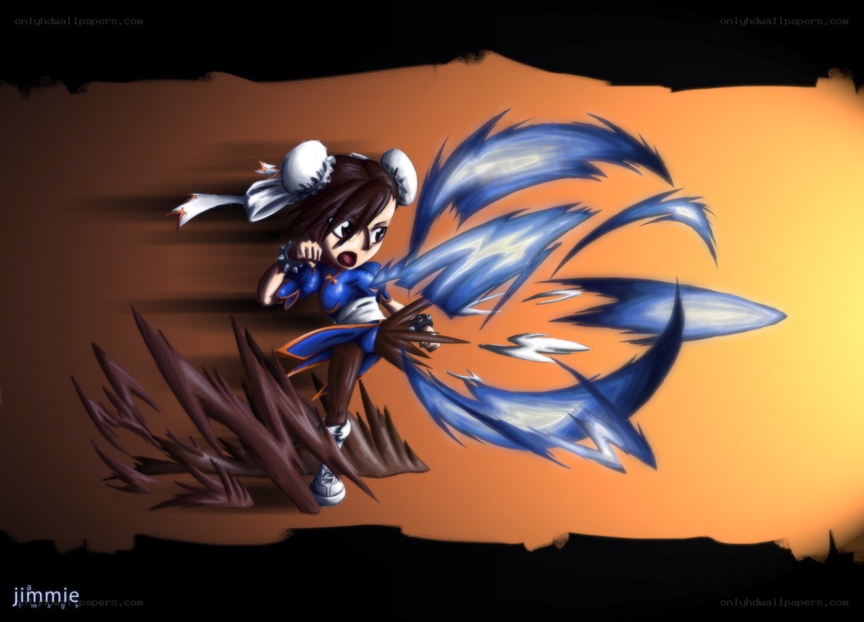 Chibi Chun-Li in action