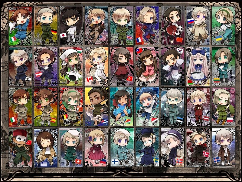 Chibi country characters collection