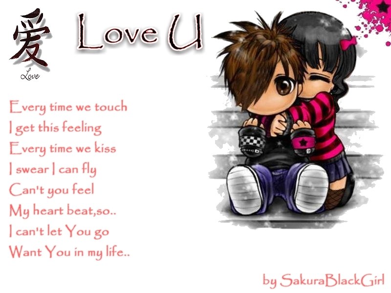 Chibi couple hugging