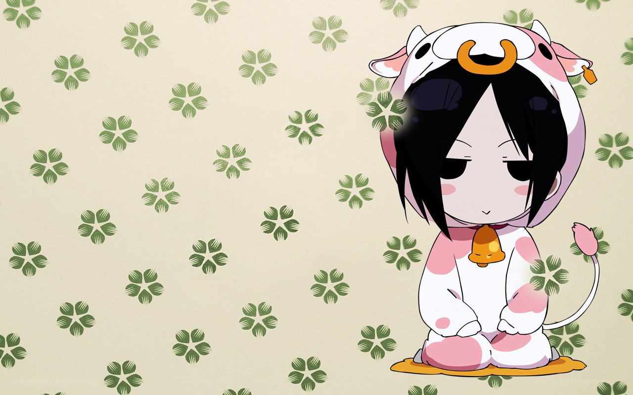 chibi cow character wallpaper
