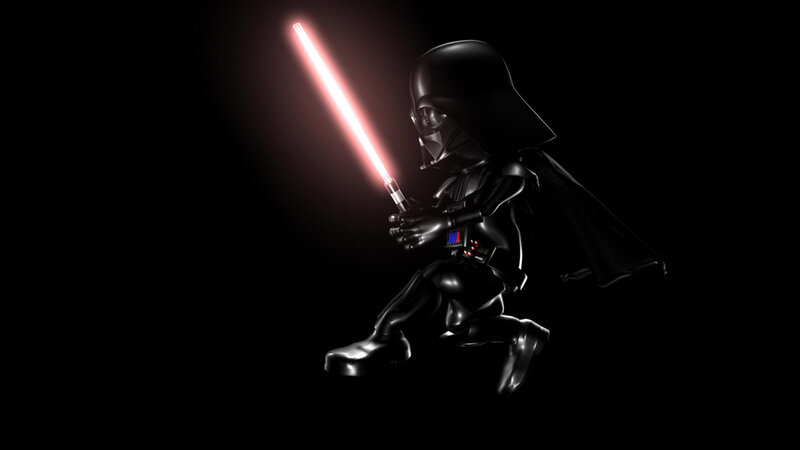 Chibi Darth Vader — Black, Dramatic