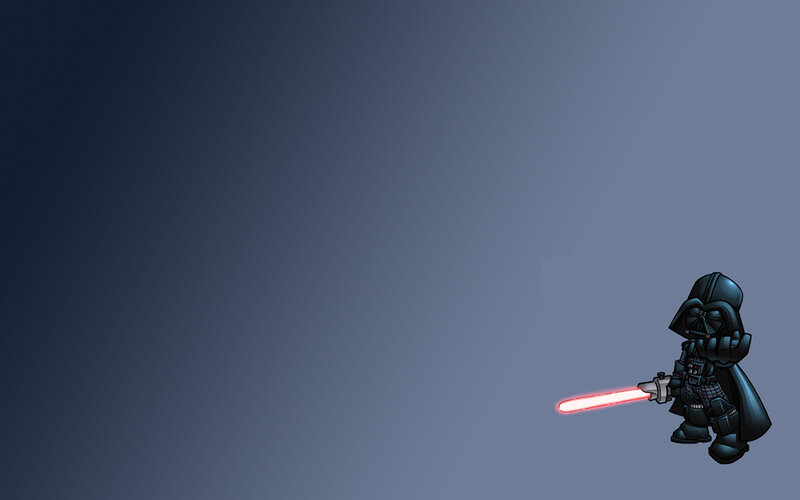 Chibi Darth Vader with lightsaber