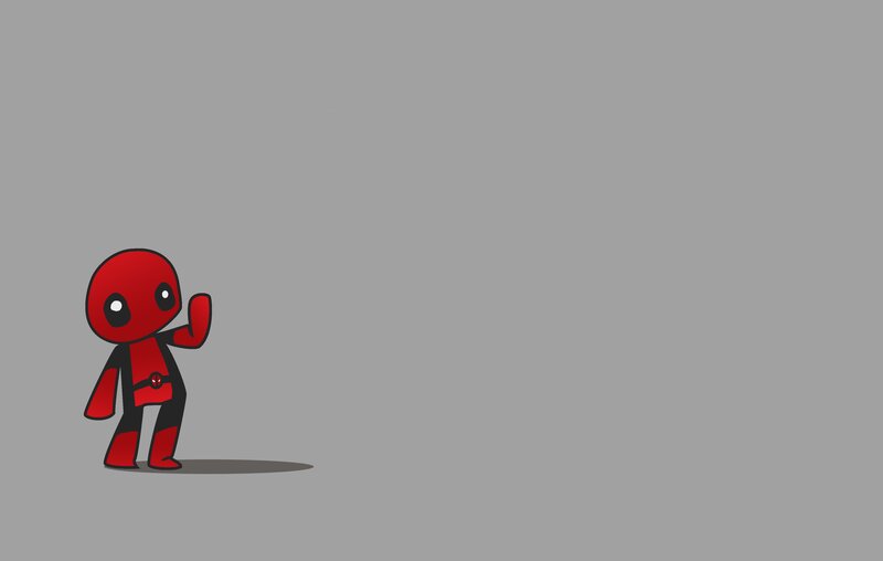 Chibi Deadpool Character — Gray