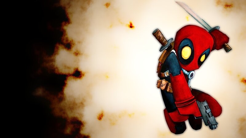 Chibi Deadpool Character — Red, Dramatic
