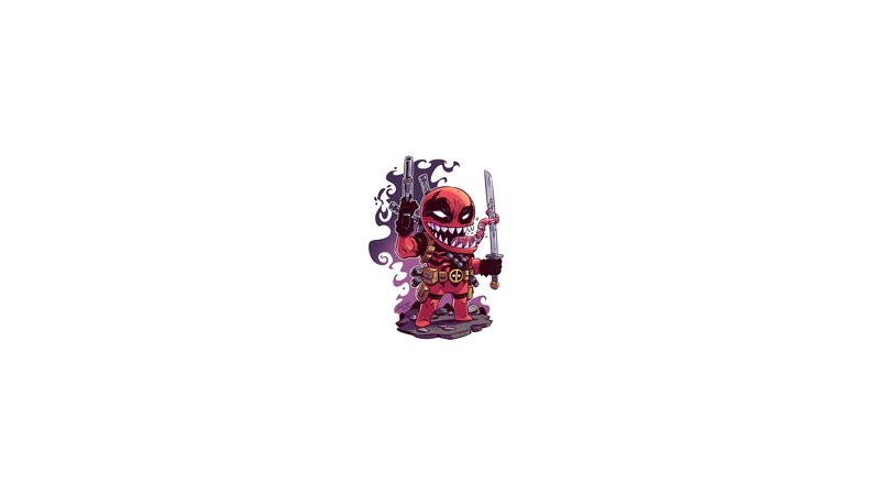 Chibi Deadpool Character — Red, Playful, Digital Art