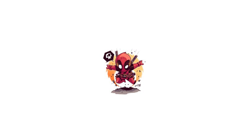 Chibi Deadpool Character — Red, Playful