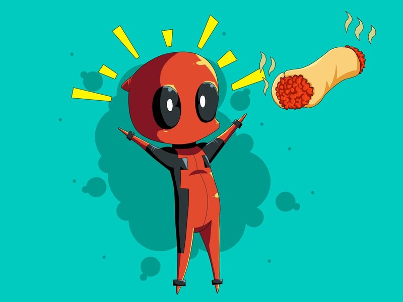 Chibi Deadpool Character — Teal
