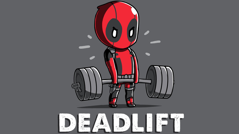 Chibi Deadpool Lifting Barbell