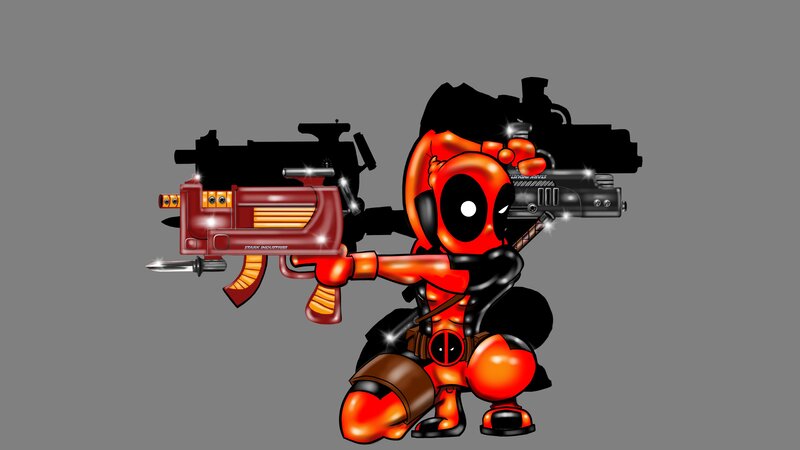 Chibi Deadpool with Guns