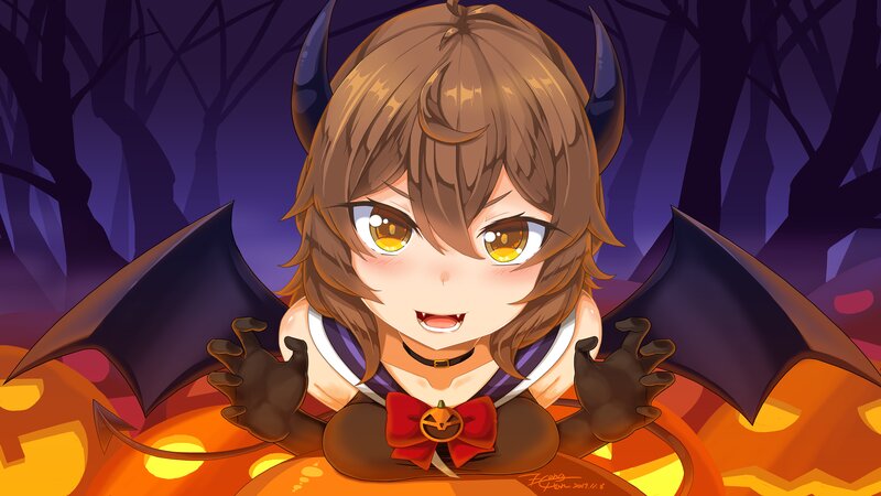 Chibi Demon Girl — Purple