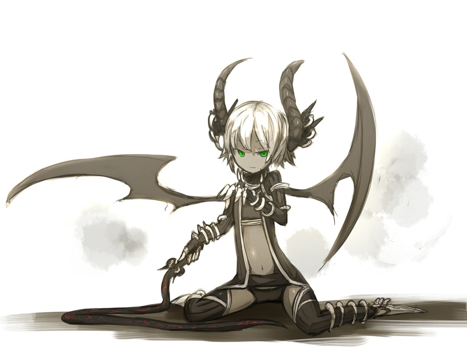 chibi demon with wings and horns