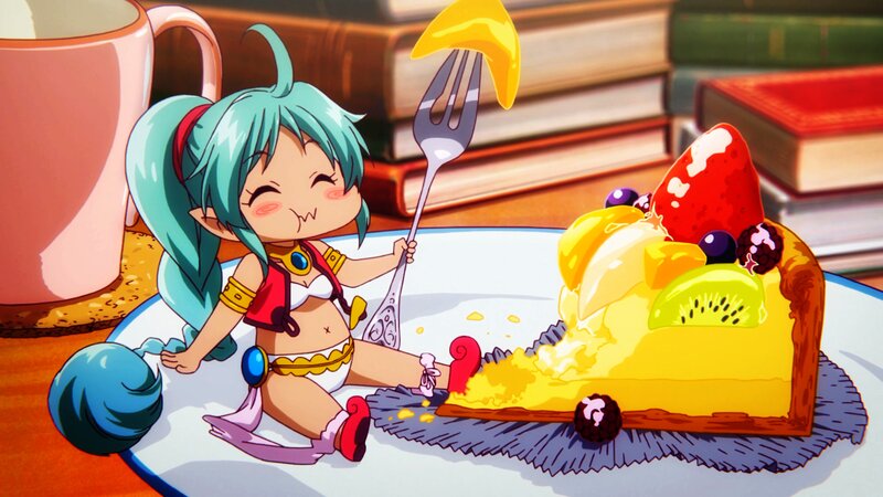 Chibi Elf Girl Eating Cake