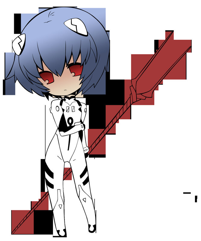 Chibi Eva character with spear