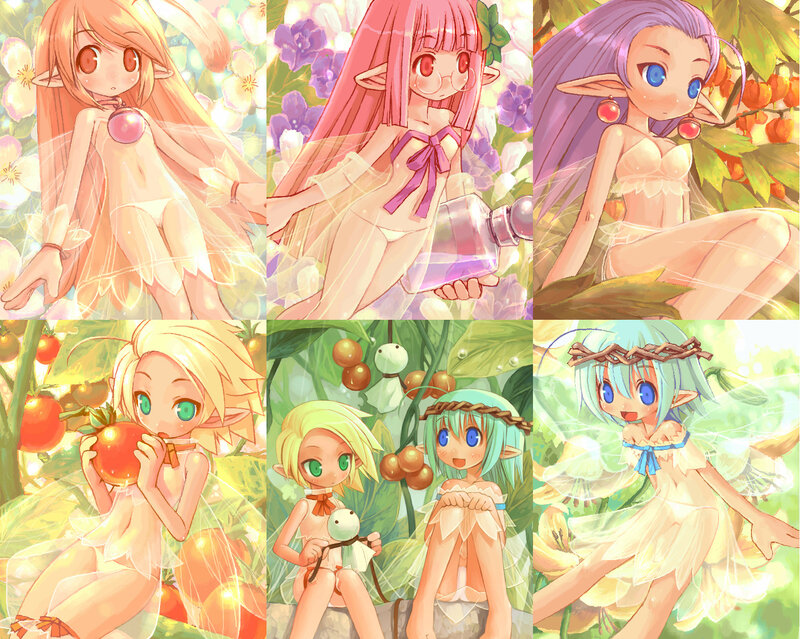 Chibi fairies in a garden