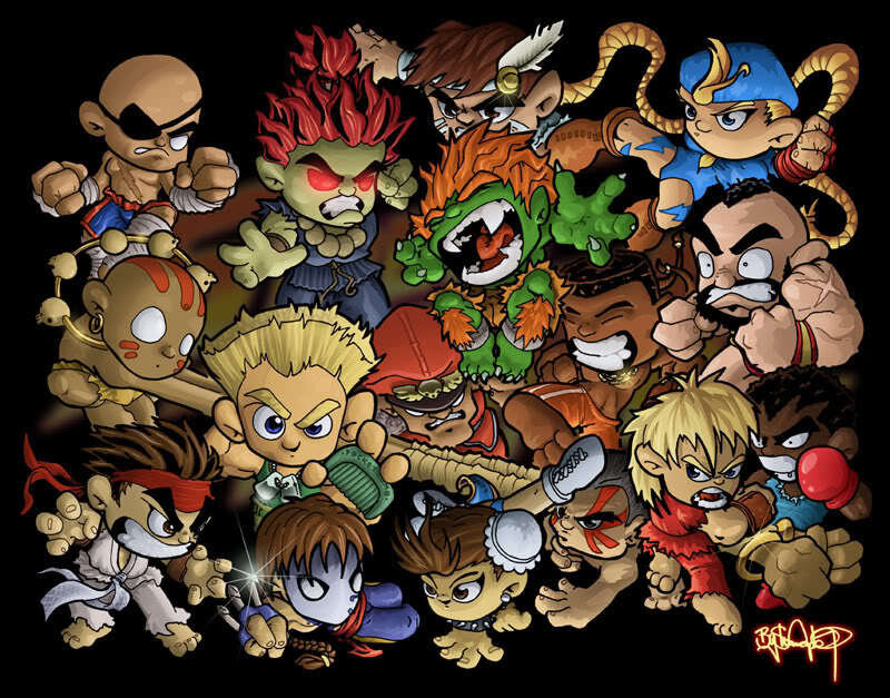 Chibi fighting game characters