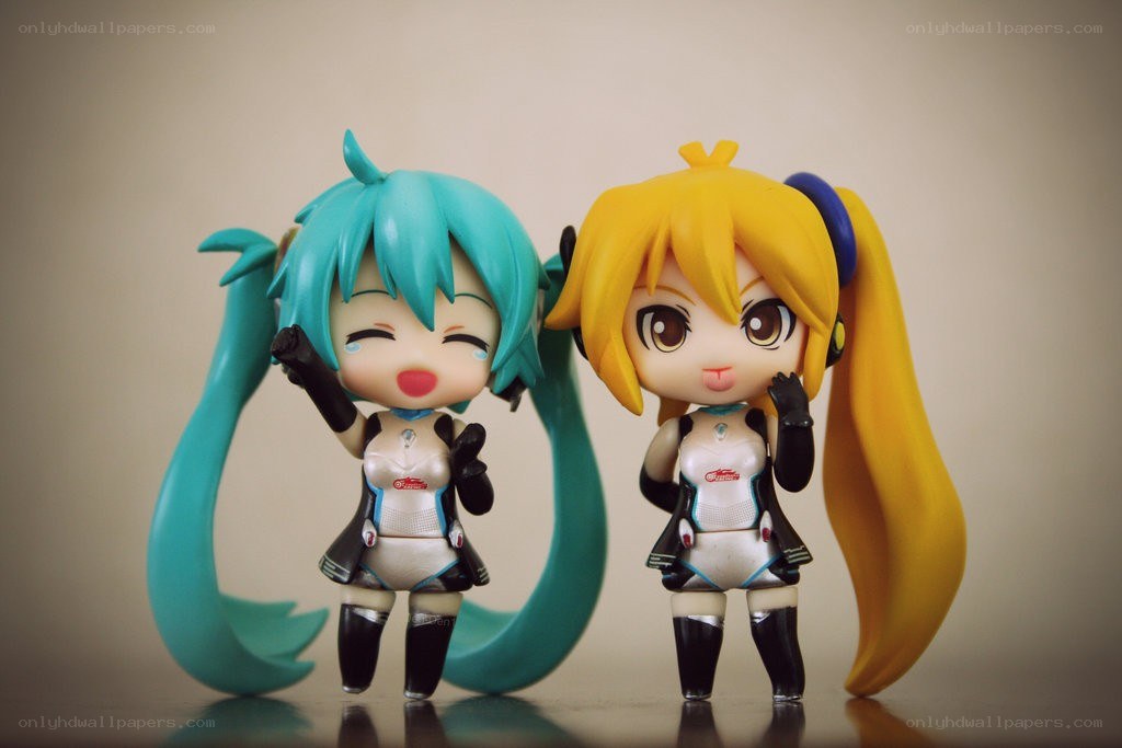 Chibi figures of two anime characters