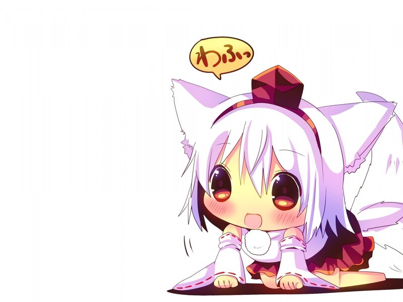 Chibi Fox Girl — White, Playful, Anime