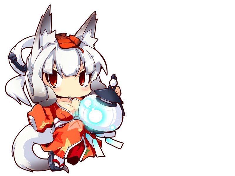 Chibi Fox Girl — White