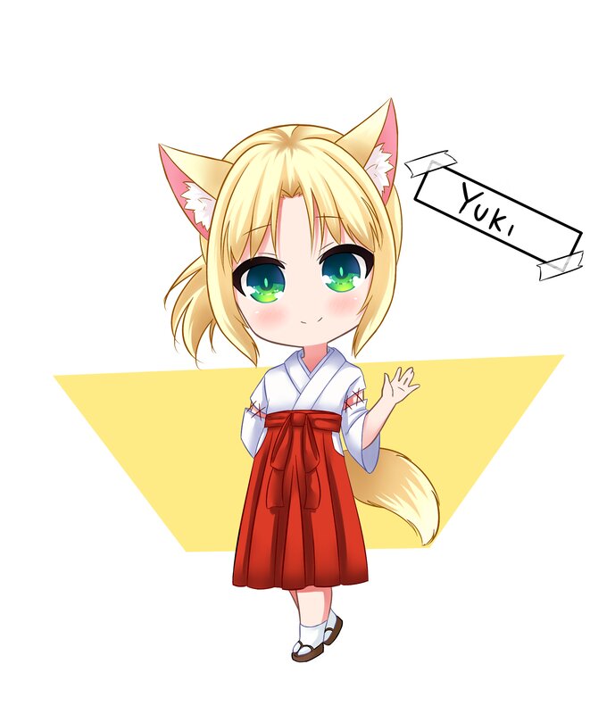 Chibi Fox Girl — Yellow, Playful