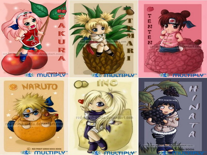 Chibi fruit characters