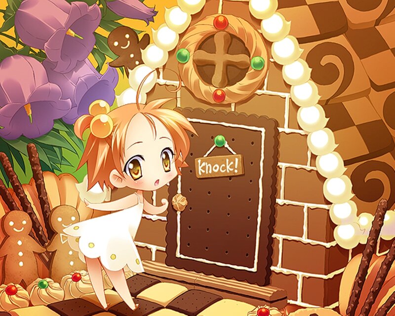 Chibi Girl at Gingerbread House