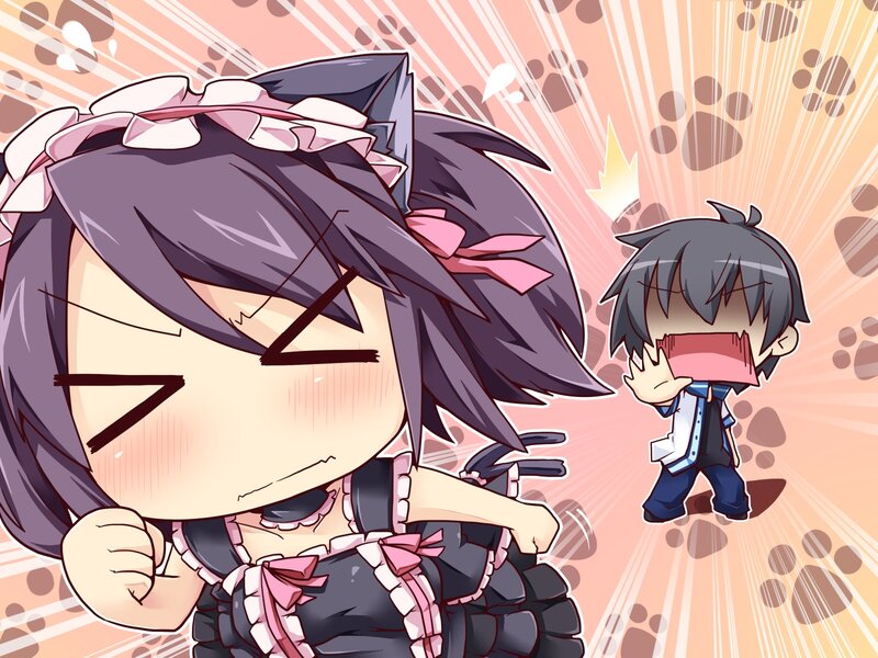 Chibi Girl Attacking Boy