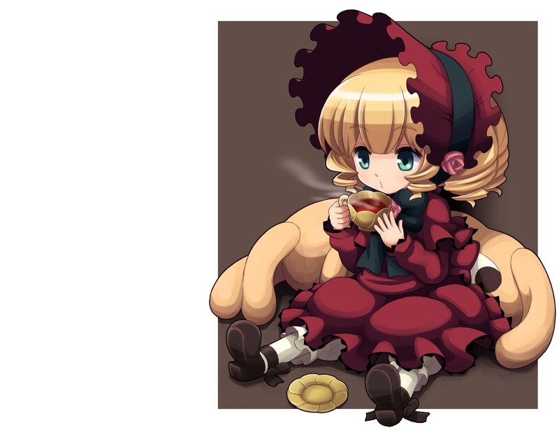 Chibi Girl Drinking Tea