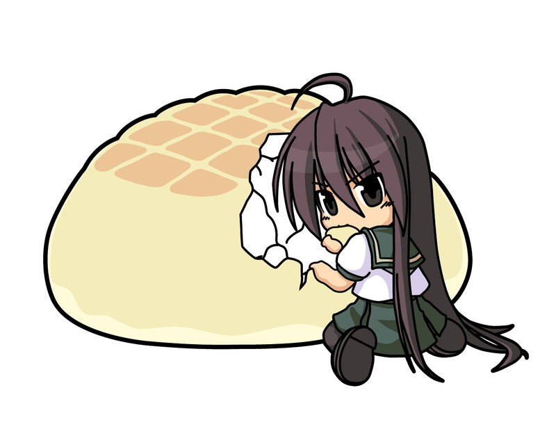 Chibi Girl Eating Bread