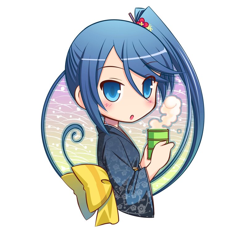 Chibi Girl Holding Tea