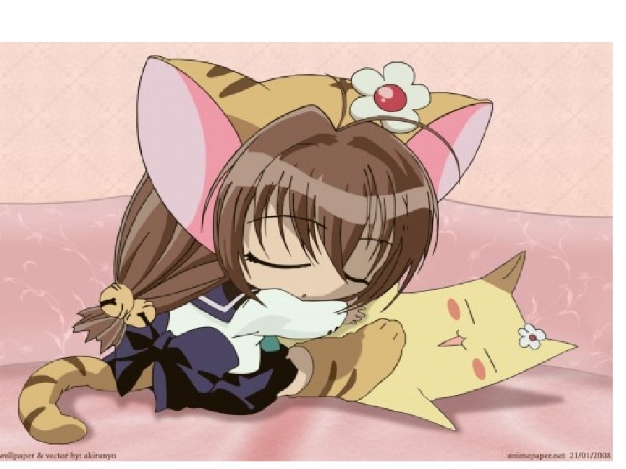chibi girl hugging cat