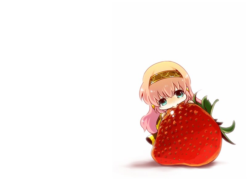 Chibi Girl Hugging Strawberry