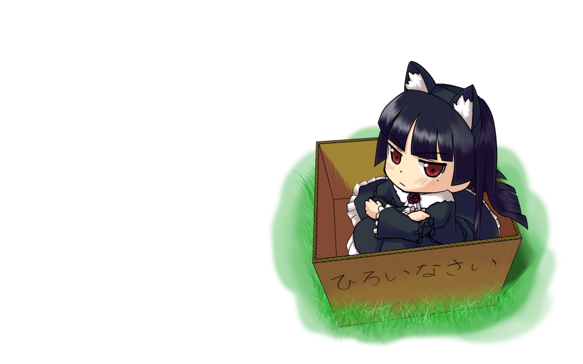 chibi girl in a box