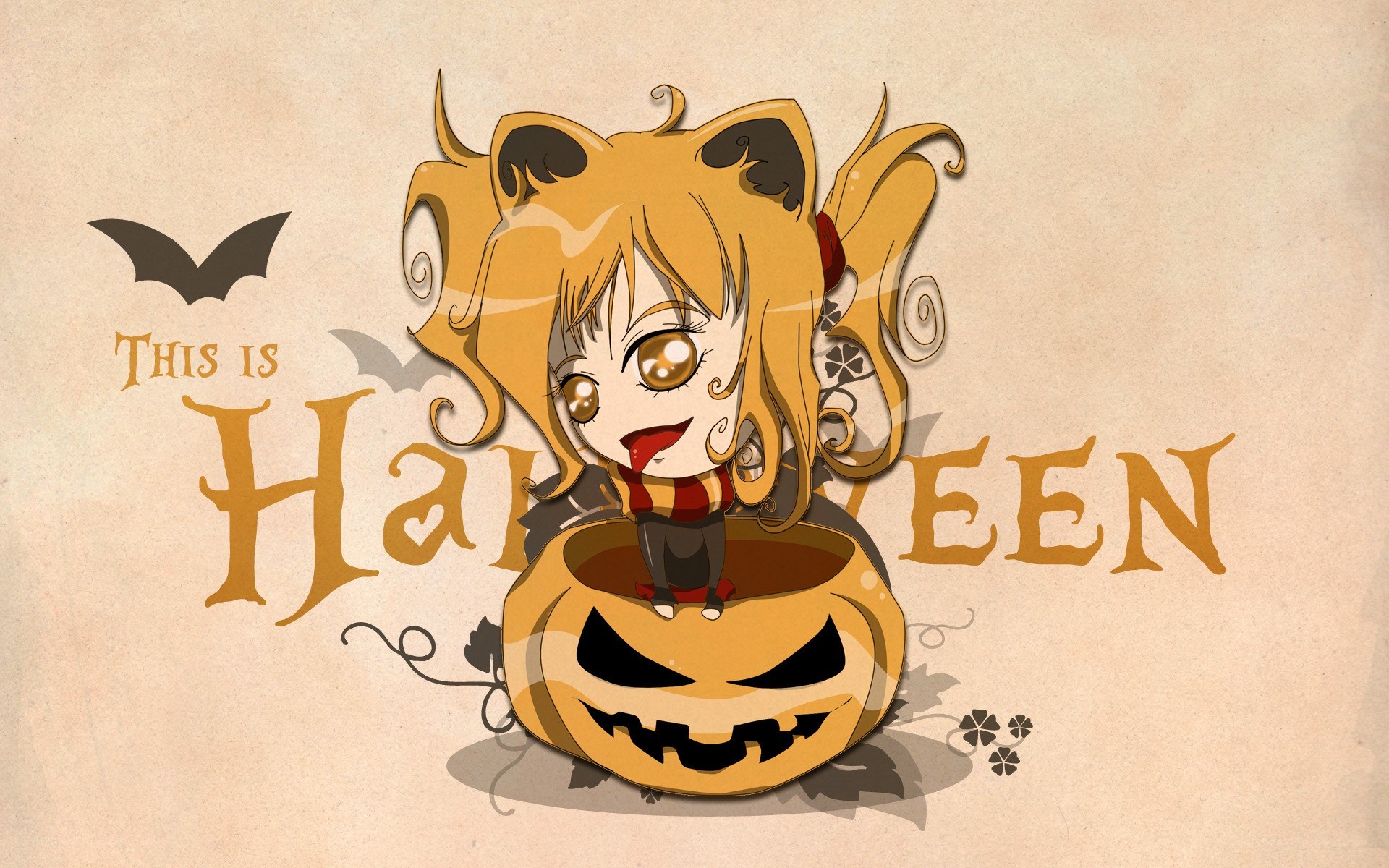 Chibi girl in a pumpkin