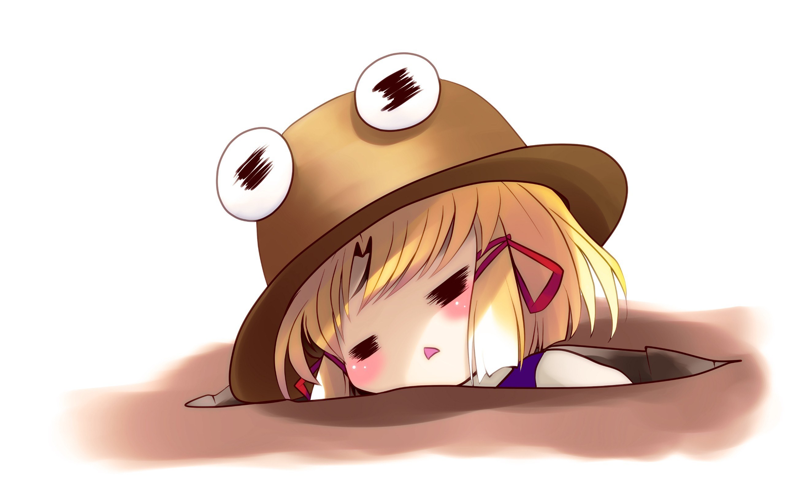 chibi girl in frog hat