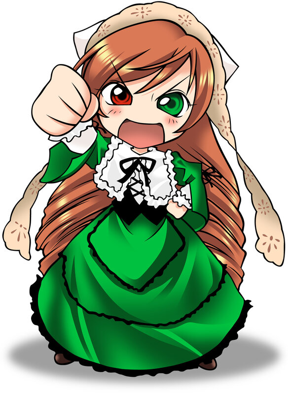 chibi girl in green dress