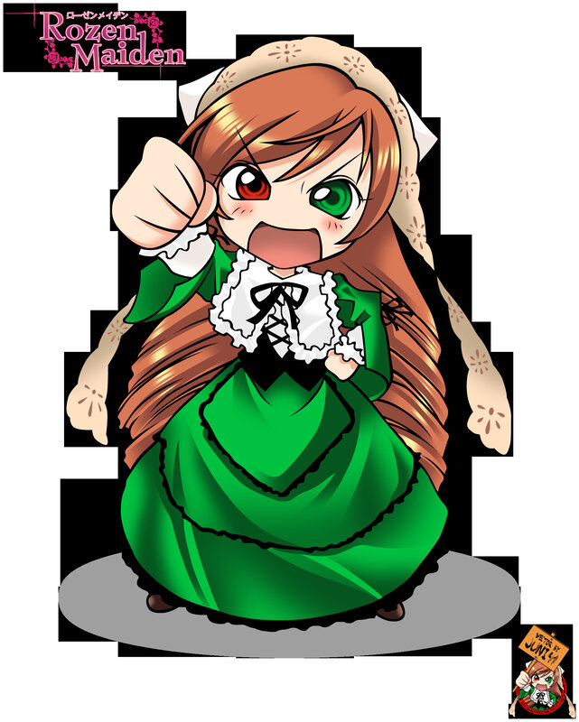 Chibi girl in green dress