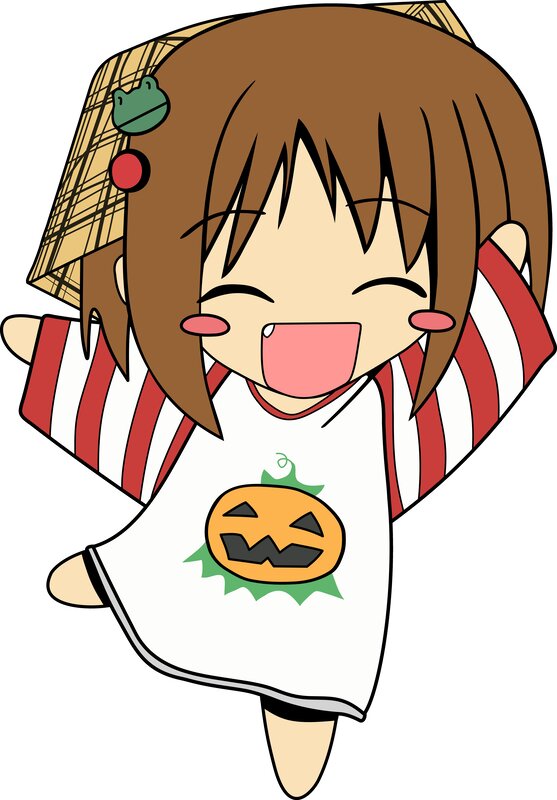 chibi girl in halloween outfit