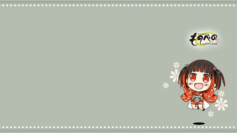 Chibi Girl in Kimono — Gray