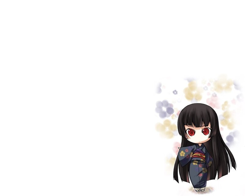 Chibi Girl in Kimono — White