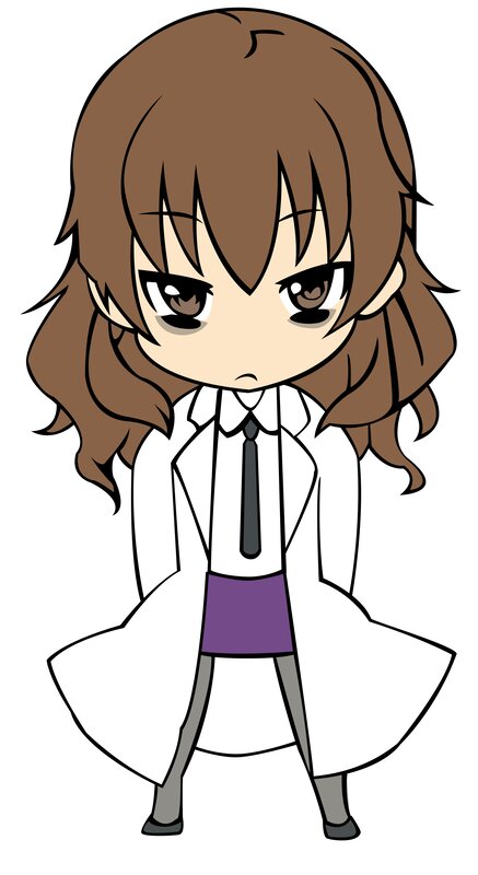 Chibi Girl in Lab Coat — Brown