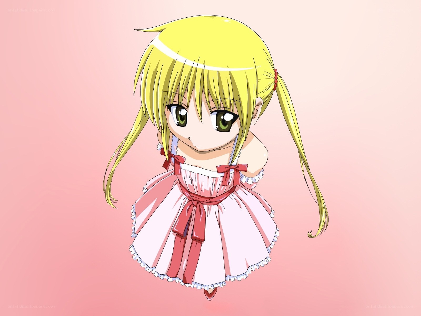 chibi girl in pink dress