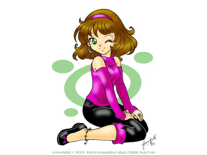 chibi girl in pink top