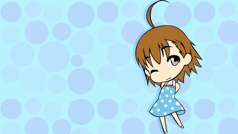 chibi girl in polka dot dress