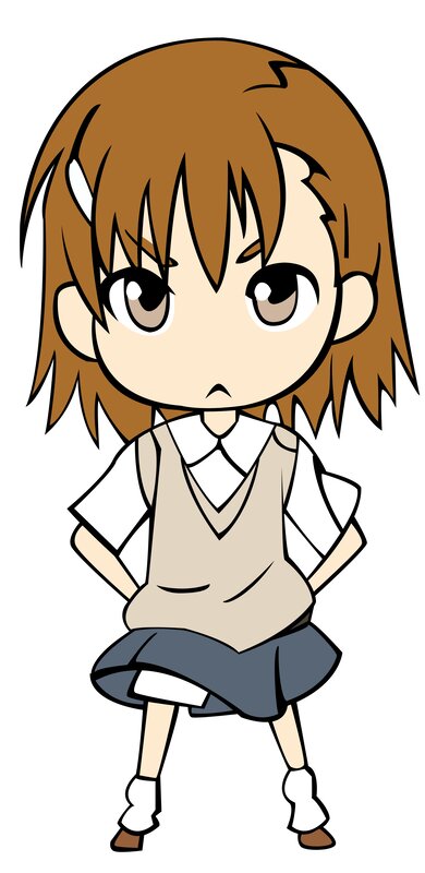 Chibi Girl in School Uniform — Brown