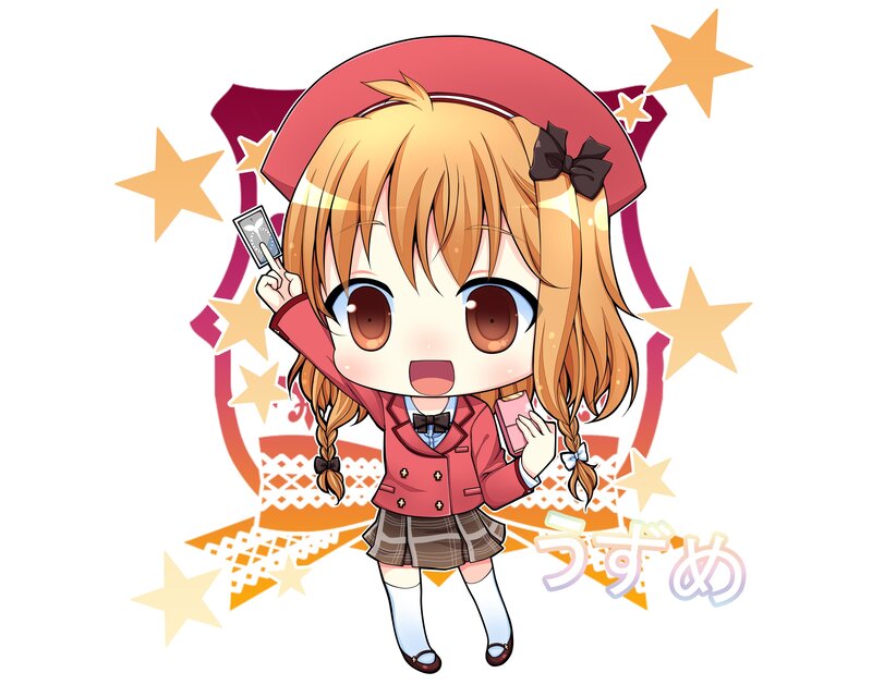 Chibi Girl in School Uniform — Red