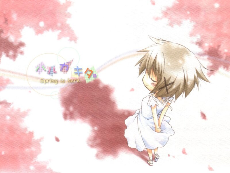 Chibi girl in spring