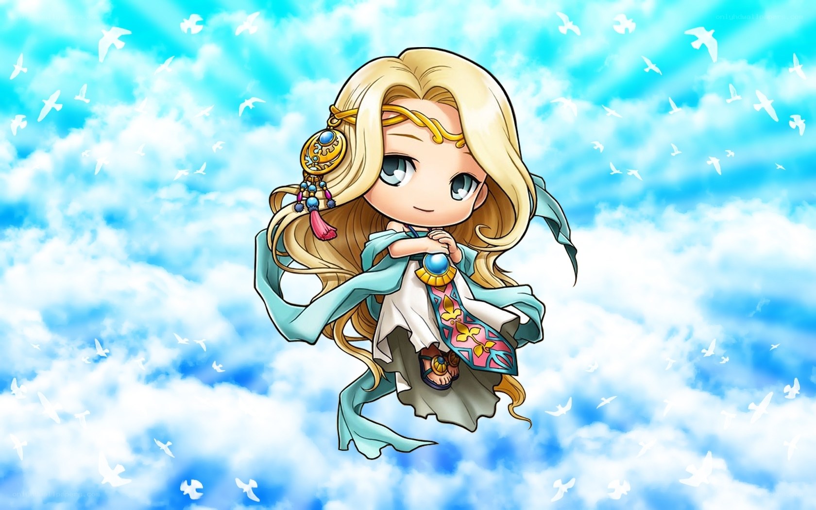 chibi girl in the sky
