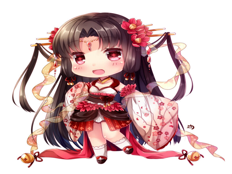 Chibi Girl in Traditional Dress